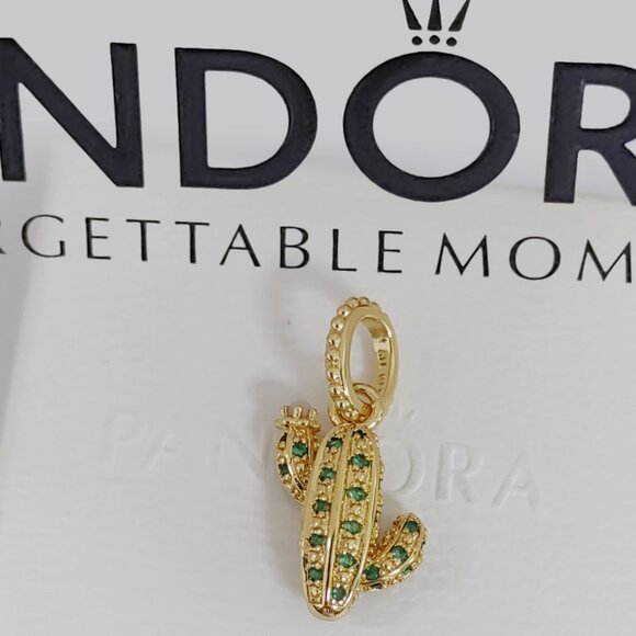 Pandora Jewelry - Pandora Sparkling Desert Cactus Pendant 14k Gold-plated